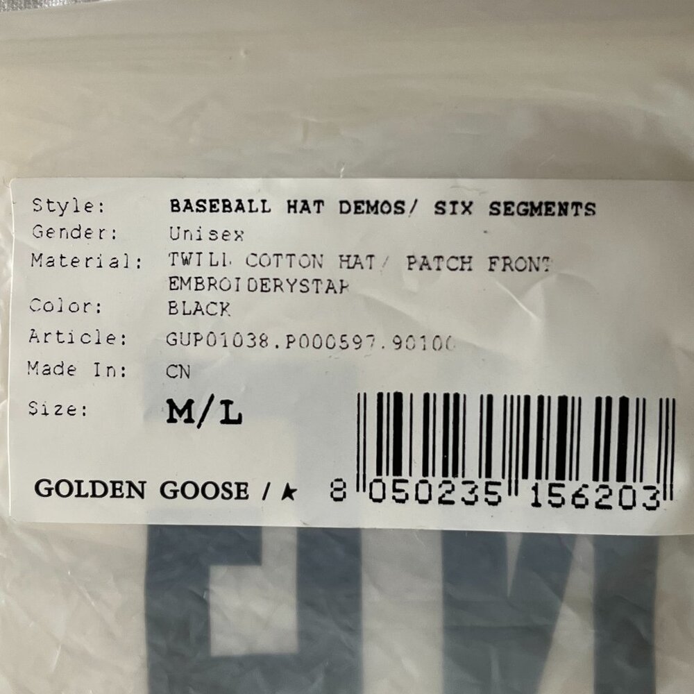 NEW Golden Goose Black Adjustable Baseball Star Hat Cap With Original Packaging - Picture 13 of 15